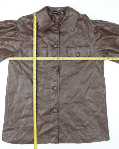 Womens UK Size 10 PRETTYLITTLETHING Brown Basic Jacket