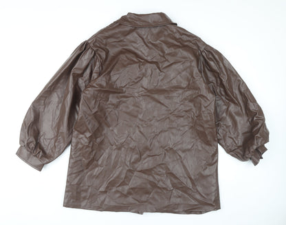 Womens UK Size 10 PRETTYLITTLETHING Brown Basic Jacket