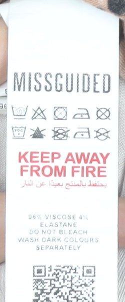 Missguided Womens Beige Tie-Dye Flared Trousers UK 8 Festival Boho