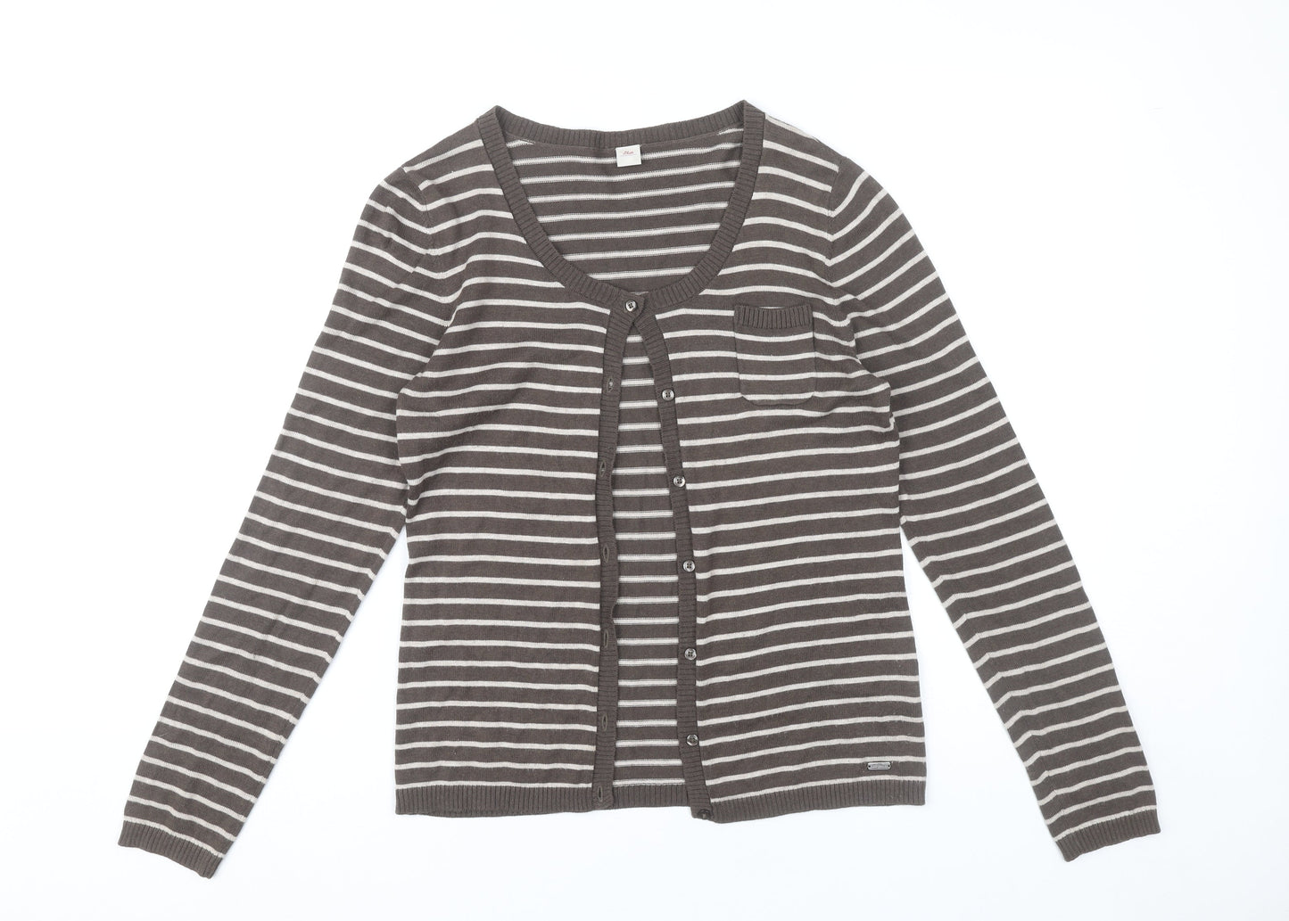 Womens UK Size 10 s.Oliver Brown Cardigan Jumper