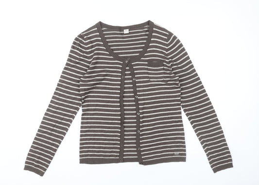 Womens UK Size 10 s.Oliver Brown Cardigan Jumper
