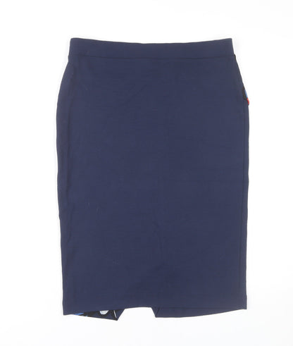 Next Women’s Blue Floral Pencil Skirt Size 12 Knee Length Stretch