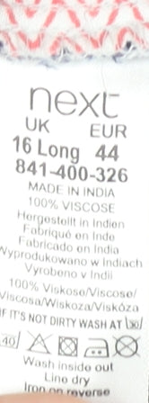 Next Women’s Multicoloured Striped Wide-Leg Viscose Trousers Size 16 Long