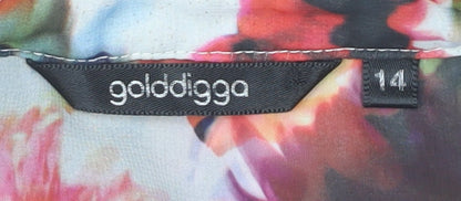Womens UK Size 14 Golddigga Multicoloured Blouse Button-Up