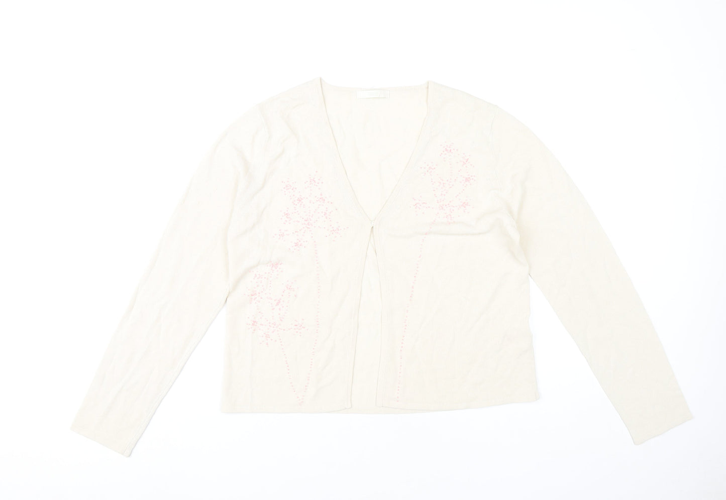 Womens UK Size 16 Marks and Spencer Ivory Cardigan Jumper