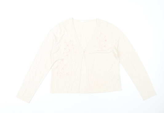 Womens UK Size 16 Marks and Spencer Ivory Cardigan Jumper