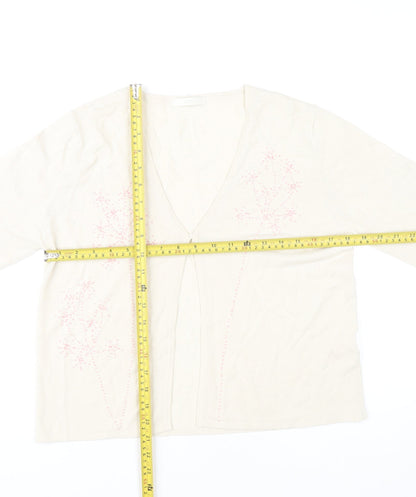Womens UK Size 16 Marks and Spencer Ivory Cardigan Jumper