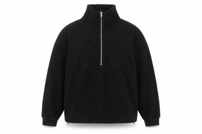 New Look Women’s Black Fleece Half Zip Sweatshirt Size M Regular Fit