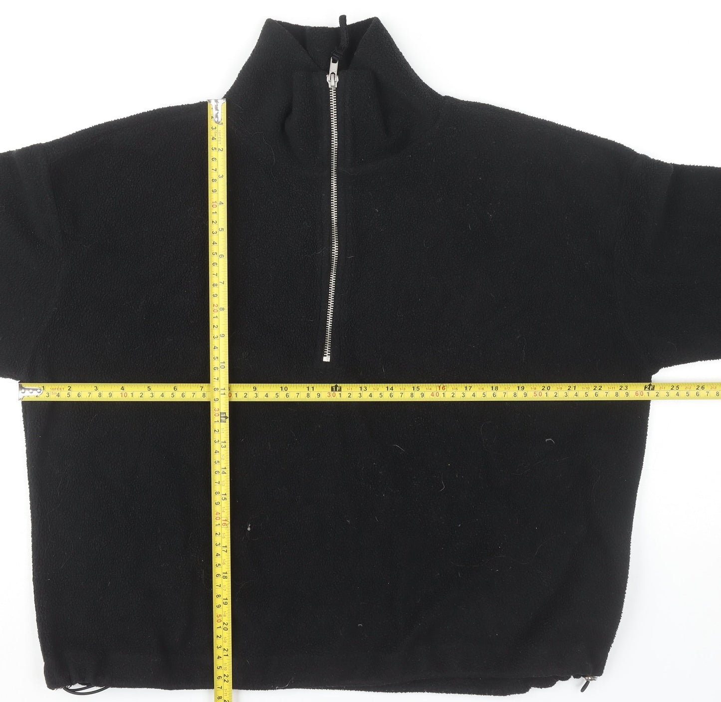 New Look Women’s Black Fleece Half Zip Sweatshirt Size M Regular Fit