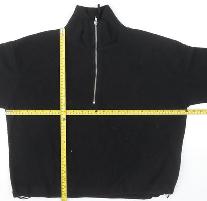 New Look Women’s Black Fleece Half Zip Sweatshirt Size M Regular Fit