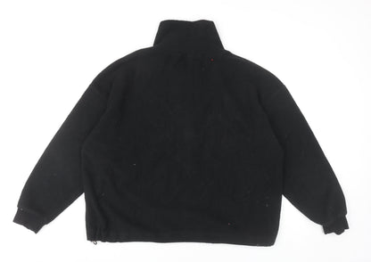 New Look Women’s Black Fleece Half Zip Sweatshirt Size M Regular Fit