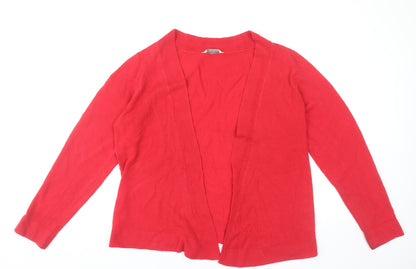 BHS Womens Red Cardigan Size 16 Long Sleeve Acrylic Knit