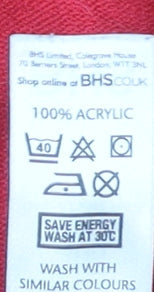 BHS Womens Red Cardigan Size 16 Long Sleeve Acrylic Knit