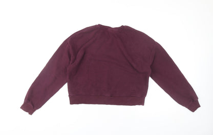 New Look Womens Burgundy Varsity Graphic Sweatshirt UK 8