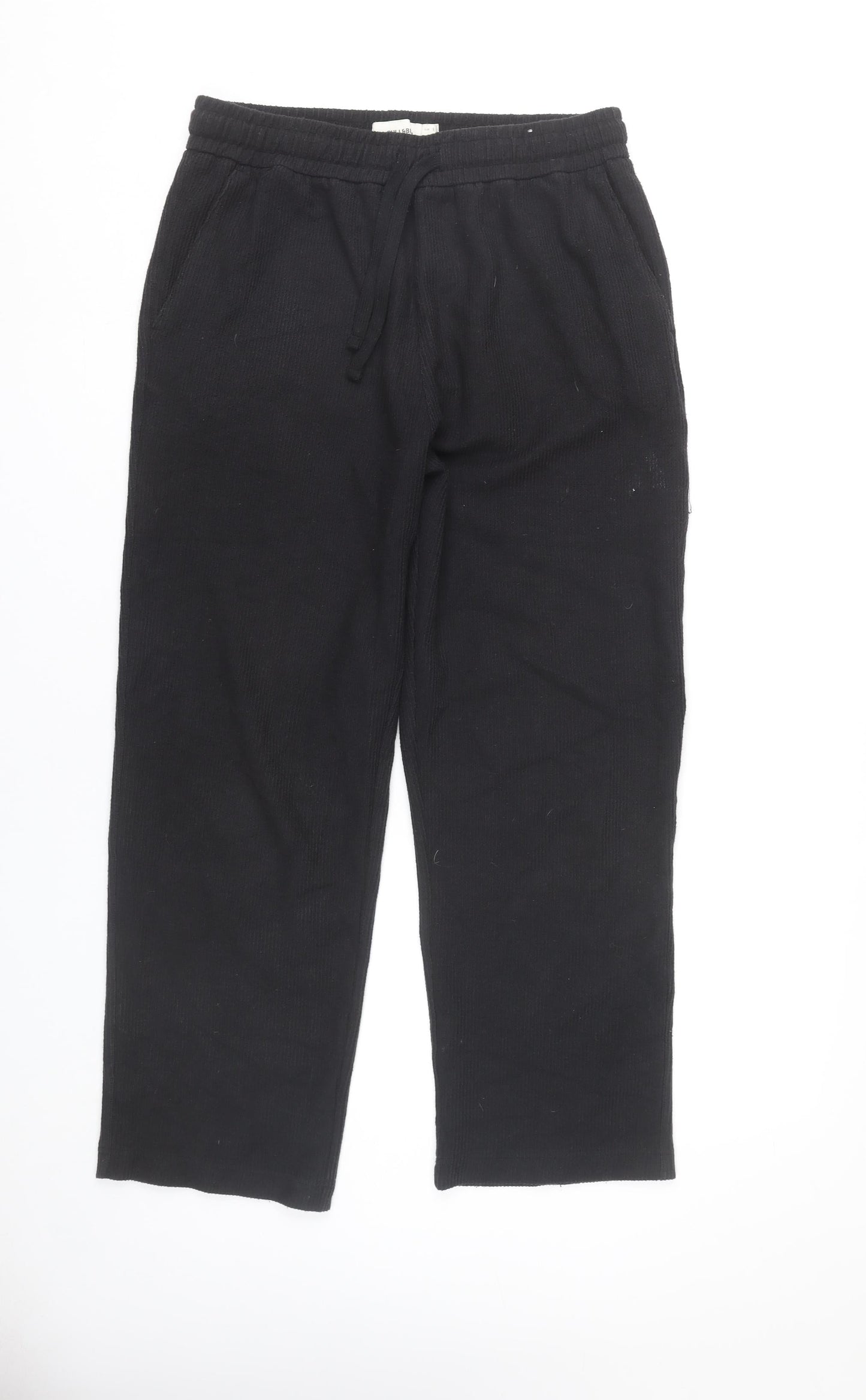 Womens UK Size S Pull&Bear Regular Fit Sweatpants Black Trousers