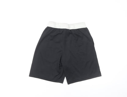 Adidas Boys Black 11-12 Years Athletic Sports Shorts Breathable Pockets