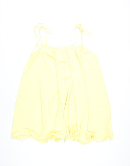 Rela Rela Women’s Yellow Trapeze Swing Dress M Sleeveless Summer