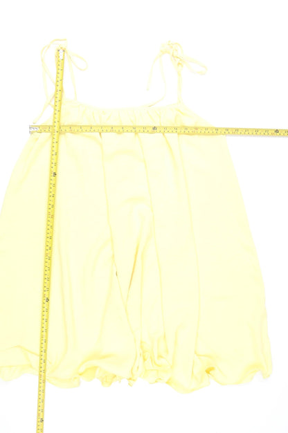 Rela Rela Women’s Yellow Trapeze Swing Dress M Sleeveless Summer