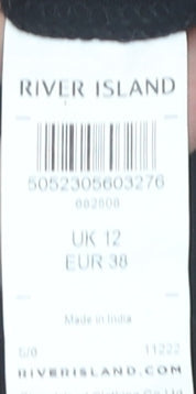 River Island Women’s Black Lace Trim Viscose Off Shoulder Playsuit UK 12