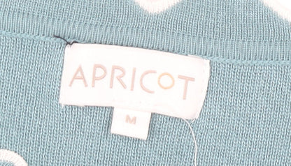Womens UK Size M Apricot Blue Basic T-Shirt