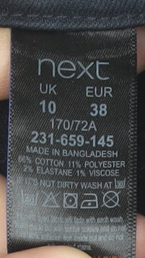 Next Women’s Blue Crop Straight Trousers Size 10 Cotton Blend