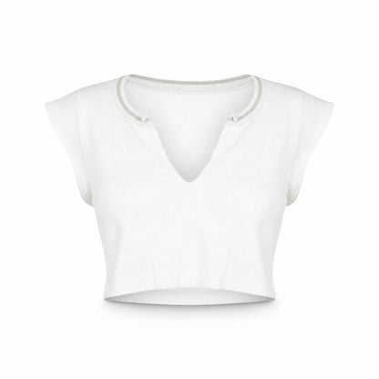 Womens UK Size XS Urban Outfitters White Cropped T-Shirt