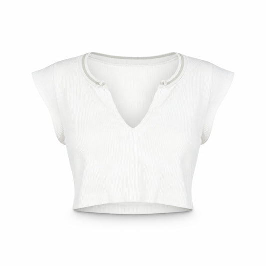 Womens UK Size XS Urban Outfitters White Cropped T-Shirt