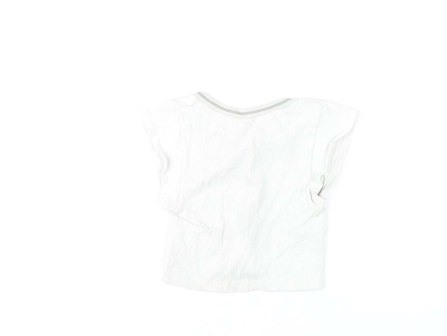Womens UK Size XS Urban Outfitters White Cropped T-Shirt