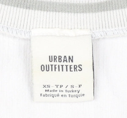Womens UK Size XS Urban Outfitters White Cropped T-Shirt