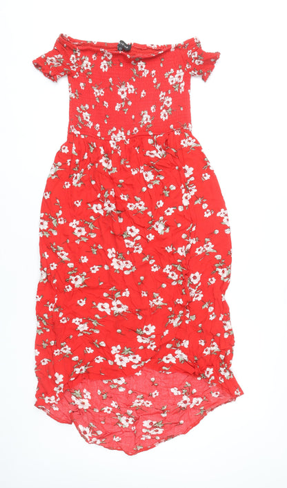 Parisian Women’s Red Floral Hi-Low Skater Dress Size 10