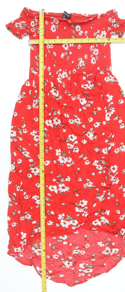 Parisian Women’s Red Floral Hi-Low Skater Dress Size 10