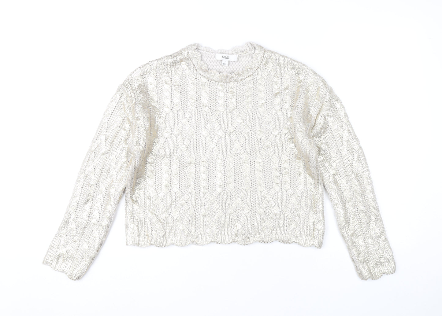 Womens UK Size S Marks and Spencer Ivory Pullover Jumper