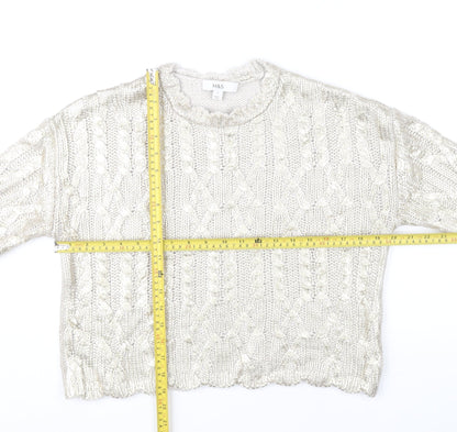 Womens UK Size S Marks and Spencer Ivory Pullover Jumper