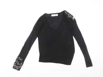 Womens UK Size S Zara Black Pullover Jumper