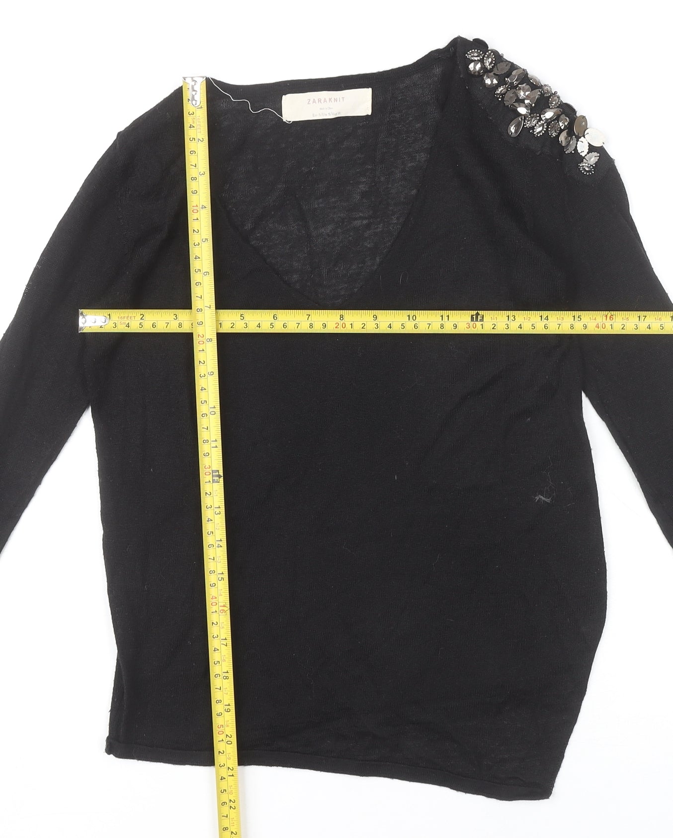 Womens UK Size S Zara Black Pullover Jumper