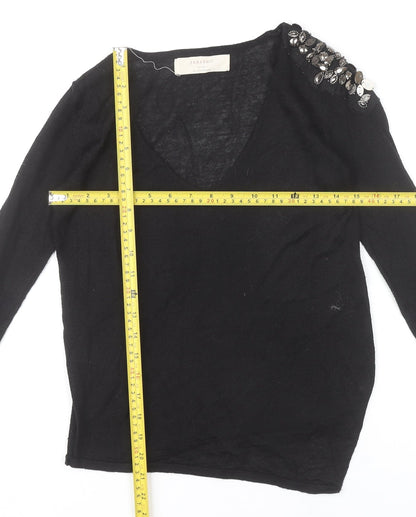 Womens UK Size S Zara Black Pullover Jumper