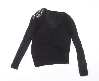 Womens UK Size S Zara Black Pullover Jumper