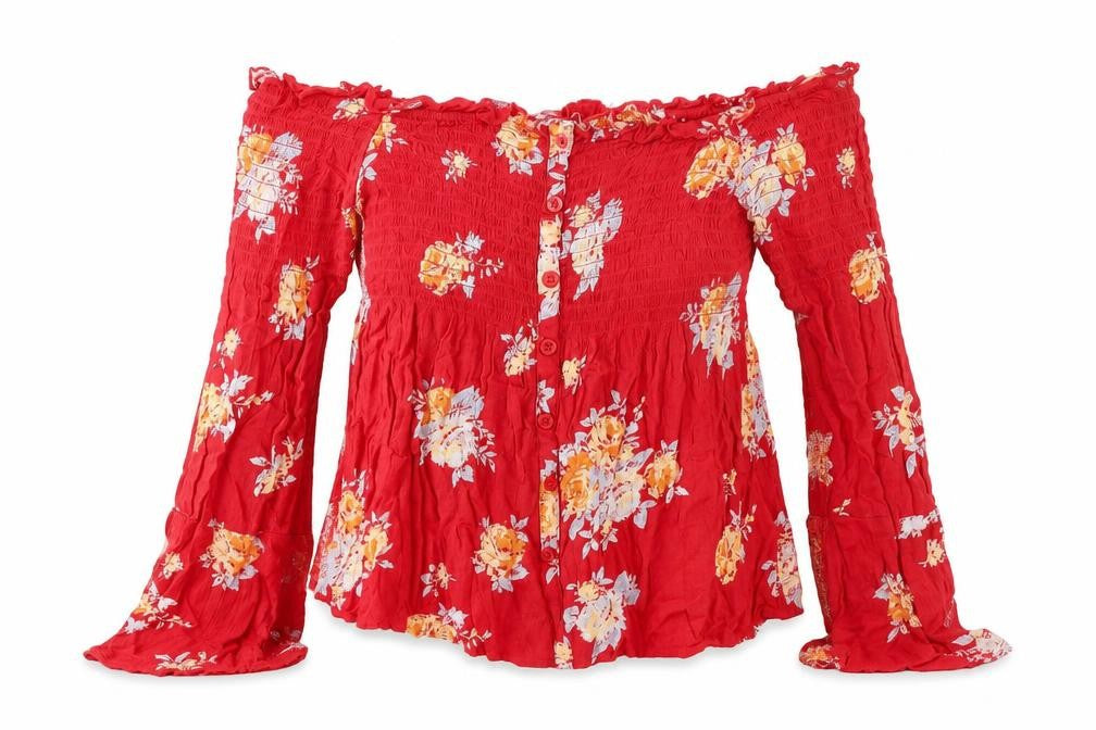 Womens UK Size XS Pins and Needles Red Bohemian Blouse