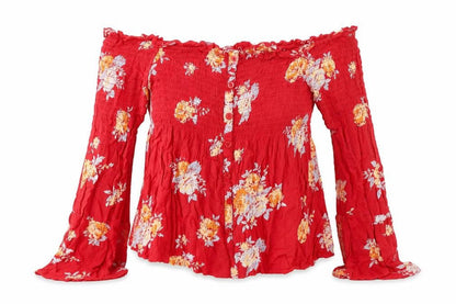 Womens UK Size XS Pins and Needles Red Bohemian Blouse