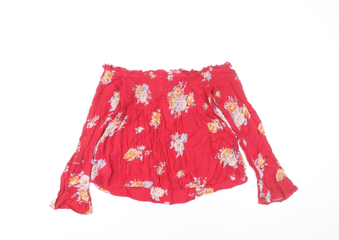 Womens UK Size XS Pins and Needles Red Bohemian Blouse