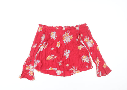 Womens UK Size XS Pins and Needles Red Bohemian Blouse