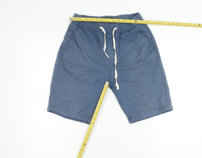 Duck and Cover Boys Blue M Sweat Shorts with Drawstring Pockets