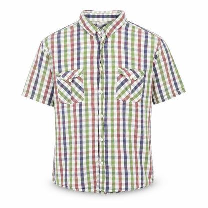 New Look Men’s Multicoloured XL Button-Up Short Sleeve Check Shirt