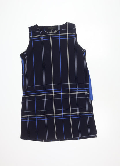 Next Women Black Check Sleeveless Sheath Dress Size 14