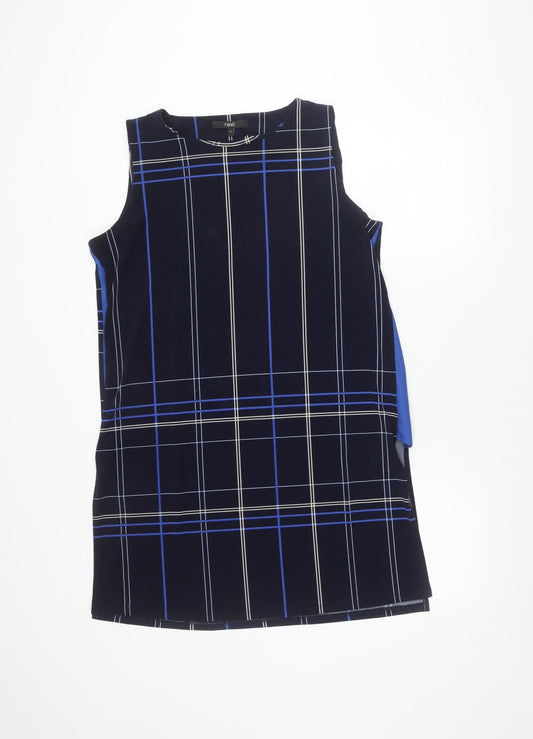 Next Women Black Check Sleeveless Sheath Dress Size 14