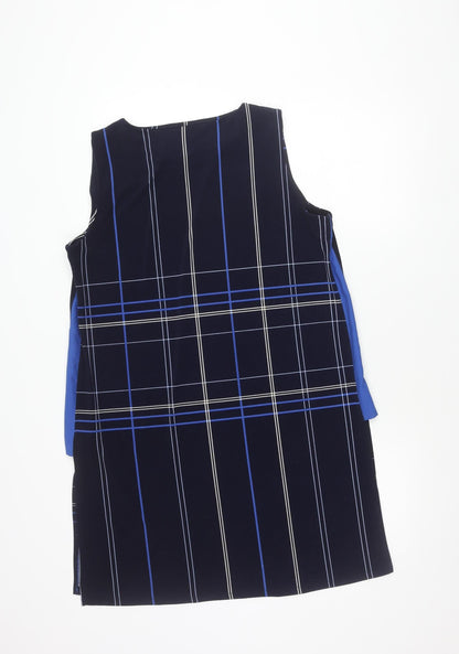 Next Women Black Check Sleeveless Sheath Dress Size 14