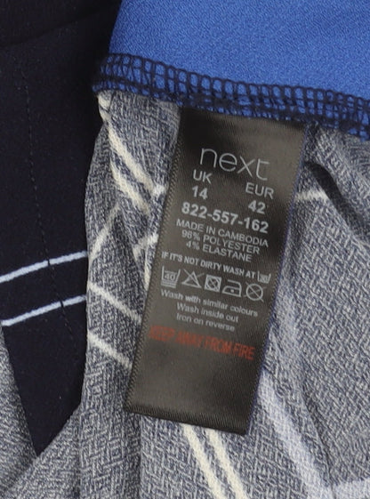 Next Women Black Check Sleeveless Sheath Dress Size 14