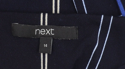 Next Women Black Check Sleeveless Sheath Dress Size 14