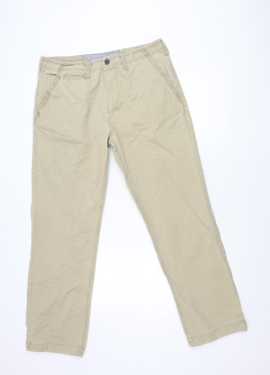 White Stuff Men's Beige Chino Trousers 34W 32L Classic Cotton