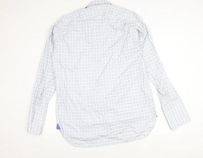 Haines & Bonner Men’s Blue Check Cotton Long Sleeve Button-Up Shirt 16.5 42in